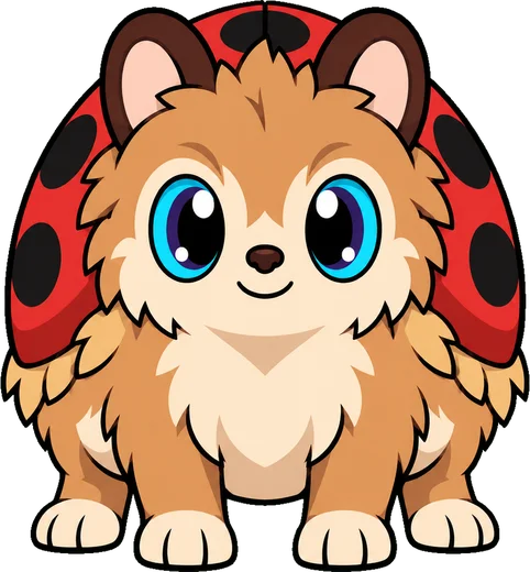 Dotback, a hedgehog and ladybug creature